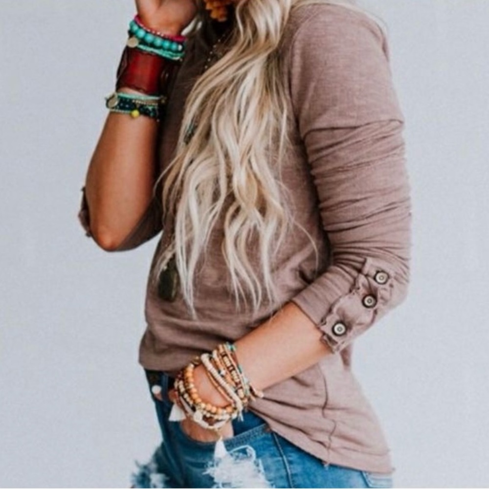 Three Bird Nest button sleeve Henley
